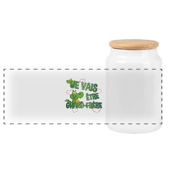 futur grand frere - Boîte à biscuits avec couvercle en bois - blanc - Devant