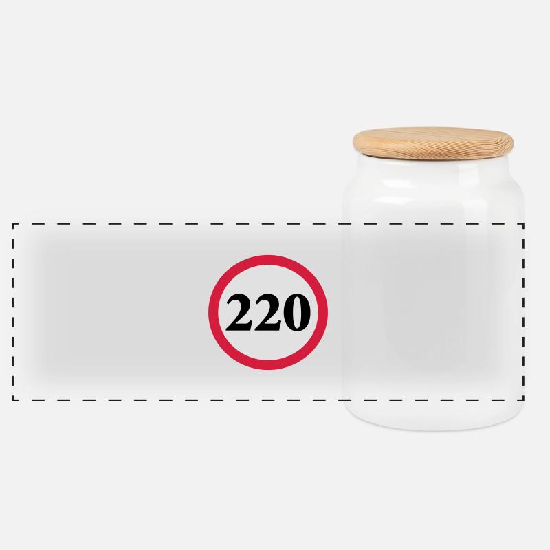 geschwindigkeitstafel_220 - Panorama Keksdose mit Holzdeckel - Weiß