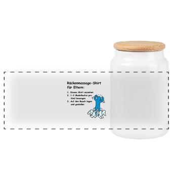 So bekommen Eltern eine Rückenmassage! ( - Panorama Keksdose mit Holzdeckel - Weiß - Vorne