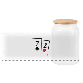 Poker Karten - Boîte à biscuits avec couvercle en bois - blanc - Devant