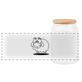 Sheep - © roil - Boîte à biscuits avec couvercle en bois - blanc - Devant