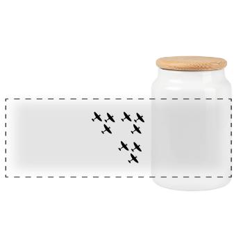 Spitfires - Panoramic Cookie Jar with Wooden Lid - white - Front