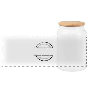 tampon - Boîte à biscuits avec couvercle en bois - blanc - Devant