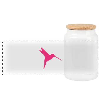 Kolibri - Panorama Keksdose mit Holzdeckel - Weiß - Vorne