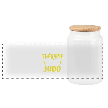 Thérapie judo cadeau - Boîte à biscuits avec couvercle en bois - blanc - Devant