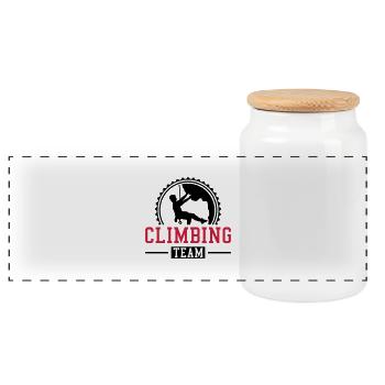 climbing_team_ti2 - Boîte à biscuits avec couvercle en bois - blanc - Devant