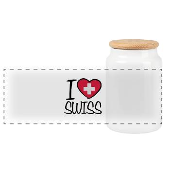 Made In Swiss Design - Boîte à biscuits avec couvercle en bois - blanc - Devant