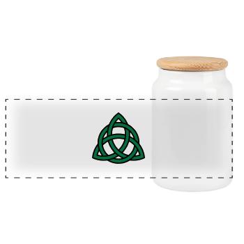 Celtic knot - Panorama Keksdose mit Holzdeckel - Weiß - Vorne