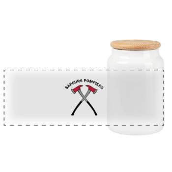 Hache de feu - Boîte à biscuits avec couvercle en bois - blanc - Devant