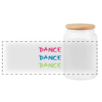 Dance - Panorama Keksdose mit Holzdeckel - Weiß - Vorne