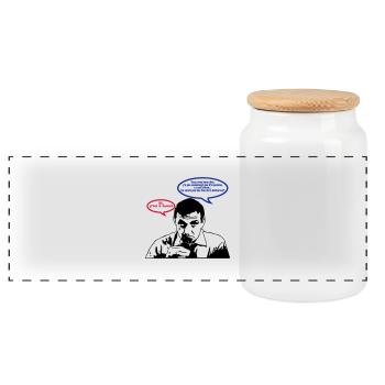 si y'en a aussi lino ventura - Boîte à biscuits avec couvercle en bois - blanc - Devant
