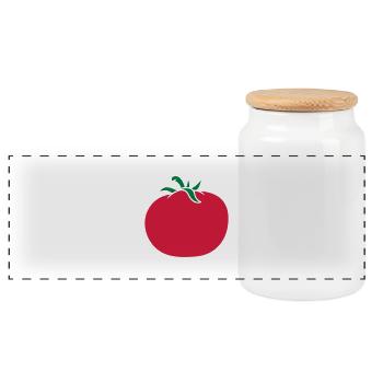 Tomate Design - Panorama Keksdose mit Holzdeckel - Weiß - Vorne