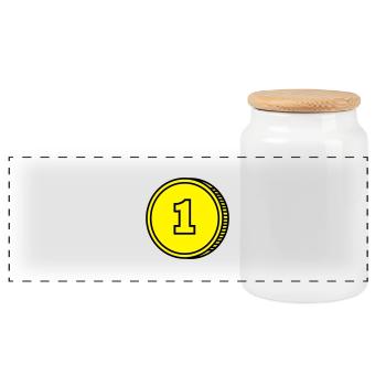 coin pièce de monnaie - Boîte à biscuits avec couvercle en bois - blanc - Devant