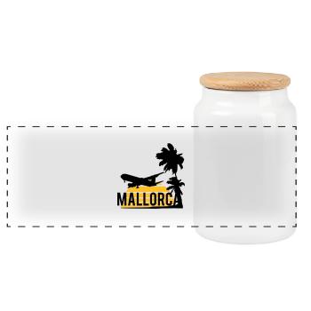 Mallorca Party Crew - Panorama Keksdose mit Holzdeckel - Weiß - Vorne