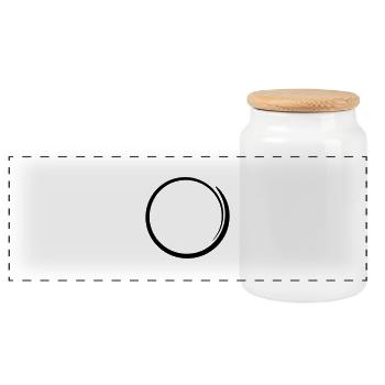 Cadre cercle - Boîte à biscuits avec couvercle en bois - blanc - Devant