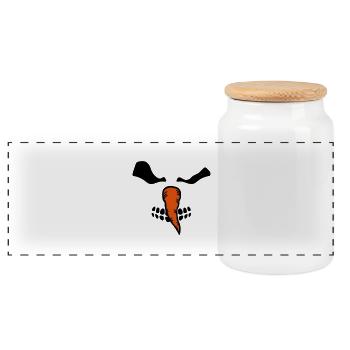 Zombie snowman - Panoramic Cookie Jar with Wooden Lid - white - Front