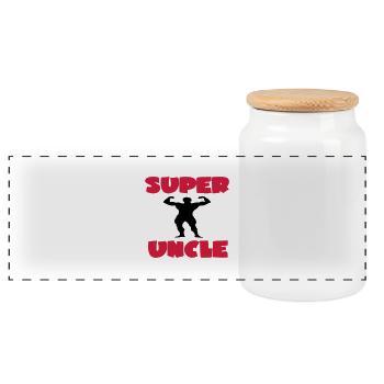 Super uncle - Panorama Keksdose mit Holzdeckel - Weiß - Vorne