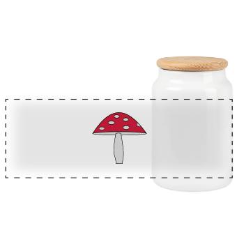 Pilz, Fliegenpilz - Panoramic Cookie Jar with Wooden Lid - white - Front