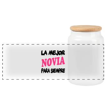 La mejor novia para siempre 111 - Panorama Keksdose mit Holzdeckel - Weiß - Vorne