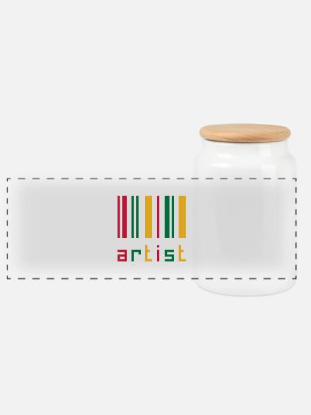 Kunst / Künstler / Maler / Design / Art / Musik - Panorama Keksdose mit Holzdeckel - Weiß