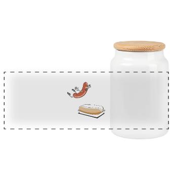 Happy Hot Dog T-Shirt - Power Rangers - Panoramic Cookie Jar with Wooden Lid - white - Front