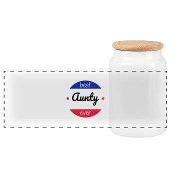 Oncle / Tante / Cousin / Cousine - Boîte à biscuits avec couvercle en bois - blanc - Devant