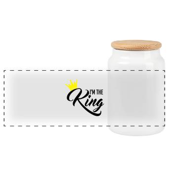 I'm the King - Panorama Keksdose mit Holzdeckel - Weiß - Vorne