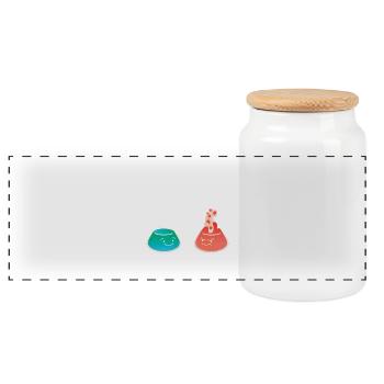 Dude! You Are Overreacting - Panoramic Cookie Jar with Wooden Lid - white - Front