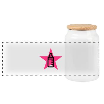 puéricultrice / puériculture / enfant / bébé - Boîte à biscuits avec couvercle en bois - blanc - Devant