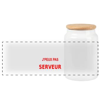 j'peux pas je suis serveur - Panorama Keksdose mit Holzdeckel - Weiß - Vorne