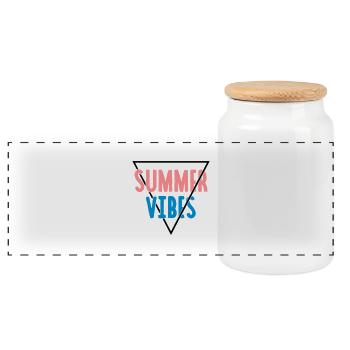Summer Vibes - Triangle - Panorama Keksdose mit Holzdeckel - Weiß - Vorne