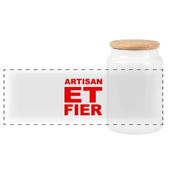 Artisan et Fier - Boîte à biscuits avec couvercle en bois - blanc - Devant