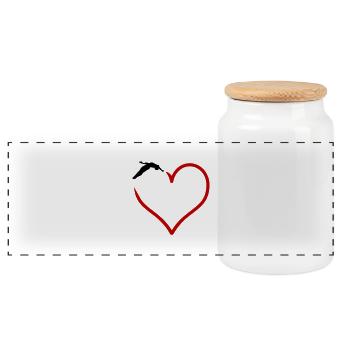 Diving - Panoramic Cookie Jar with Wooden Lid - white - Front