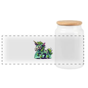 Licorne Zombie, Zombiecorn, Licorne, Horreur - Boîte à biscuits avec couvercle en bois - blanc - Devant