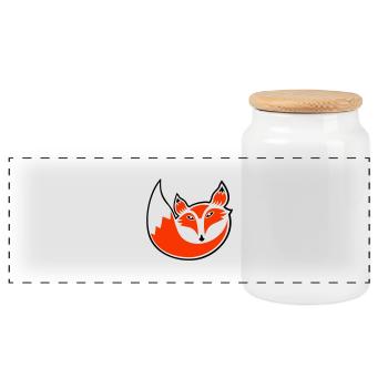 Fox Red Fox Wild Forest Animal Cool Logo Icon - Panoramic Cookie Jar with Wooden Lid - white - Front