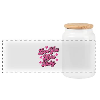 Je t'aime mon amour T-shirt pour cadeau valentin - Boîte à biscuits avec couvercle en bois - blanc - Devant