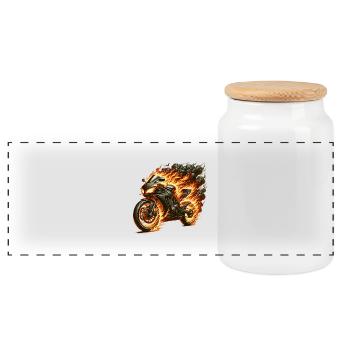 Motorrad,motorcycle,dirkbike motocross - Panorama Keksdose mit Holzdeckel - Weiß - Vorne