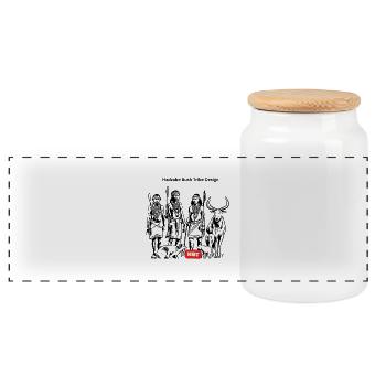 LGBT 20 - Panoramic Cookie Jar with Wooden Lid - white - Front