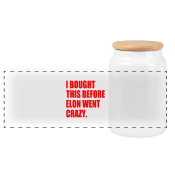 i bought this before elon went crazy - Panorama Keksdose mit Holzdeckel - Weiß - Vorne