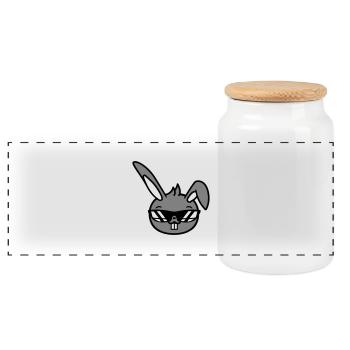 Hase Sonnenbrille Cool Hasenzähne Kaninchen Lustig - Panorama Keksdose mit Holzdeckel - Weiß - Vorne
