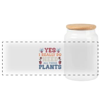 Yes I Really Do Need All These Plants Gardening Bo - Panorama Keksdose mit Holzdeckel - Weiß - Vorne