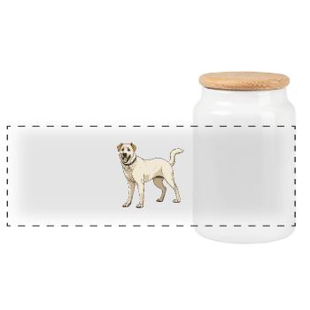 Kangal Dog - Panoramic Cookie Jar with Wooden Lid - white - Front