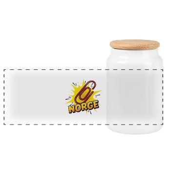 Norway paperclip - Panoramic Cookie Jar with Wooden Lid - white - Front