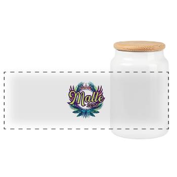 Malle 2025 Team - Panoramic Cookie Jar with Wooden Lid - white - Front
