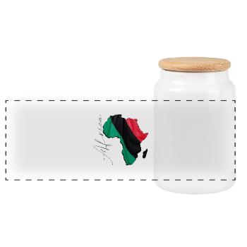 Drapeau panafricain sur la carte de l’Afrique FR - Boîte à biscuits avec couvercle en bois - blanc - Devant