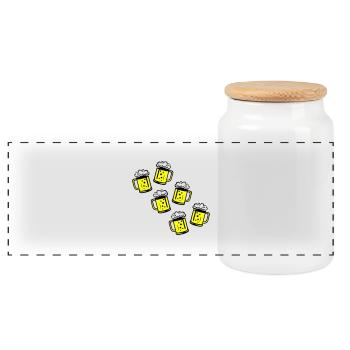 Icône de chope de bière - Boîte à biscuits avec couvercle en bois - blanc - Devant