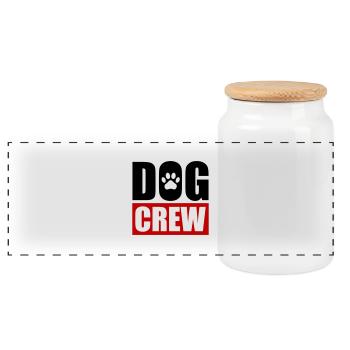 Équipage canin - Boîte à biscuits avec couvercle en bois - blanc - Devant