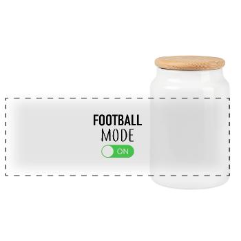 Football Mode On - Fußball - Fussball - Panoramic Cookie Jar with Wooden Lid - white - Front