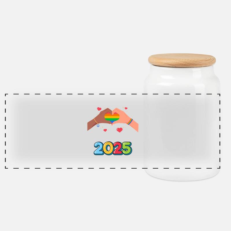 Pride Month - Panoramic Cookie Jar with Wooden Lid - white