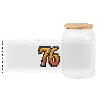 Bande dessinée à 76 numéros - Boîte à biscuits avec couvercle en bois - blanc - Devant